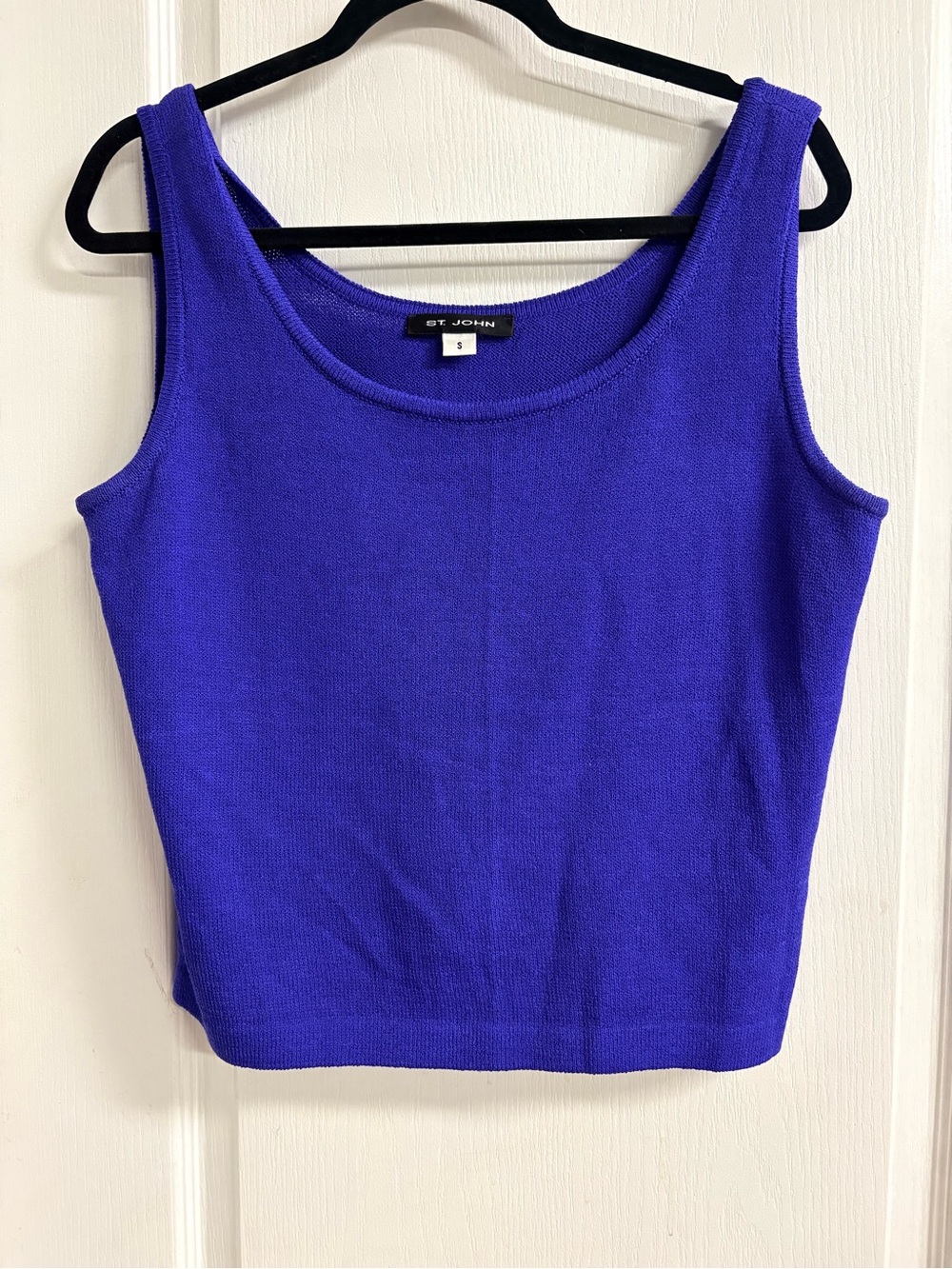 St. John Royal Blue Knit Sleeveless Crop Tank